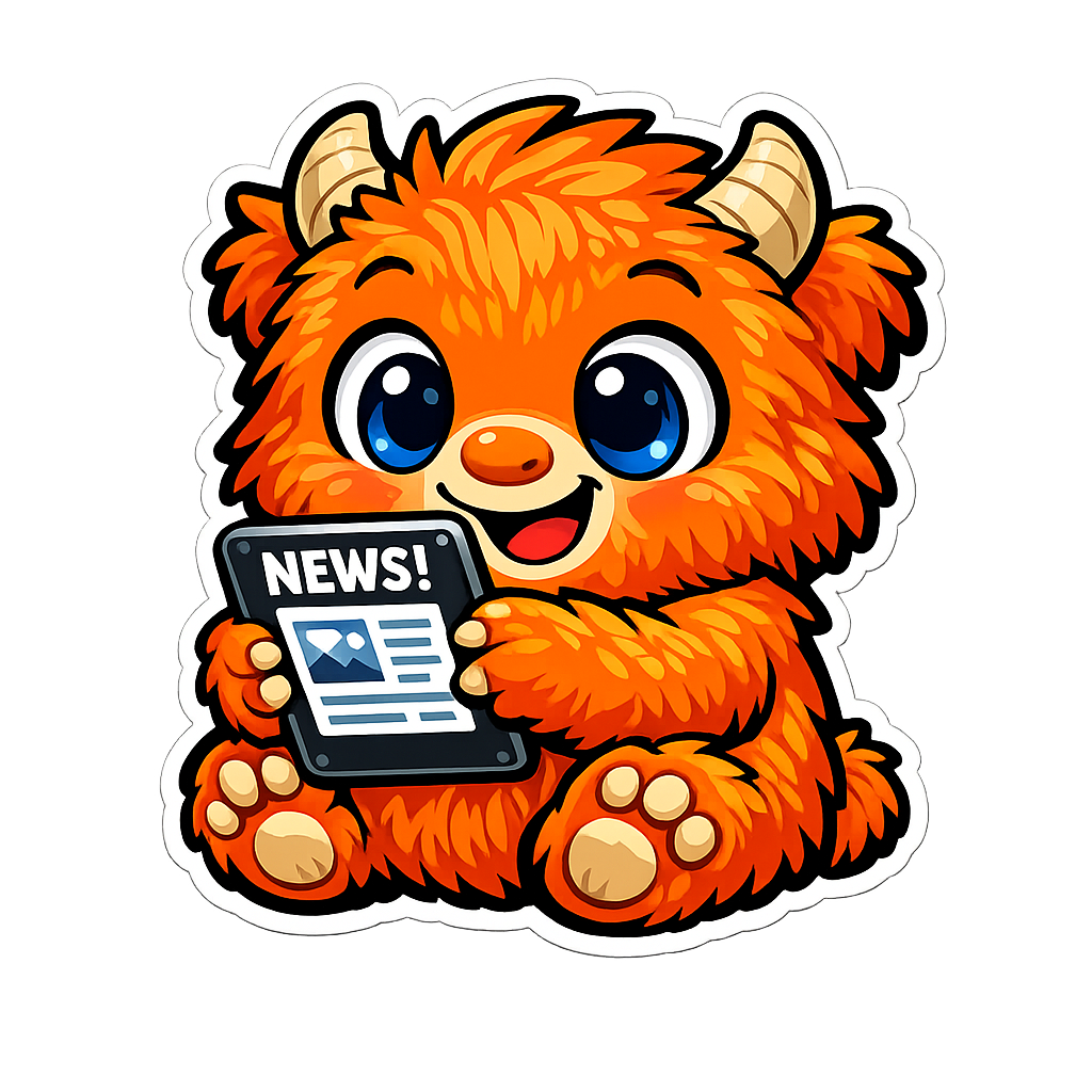Orange ChuckChat character holding a news tablet